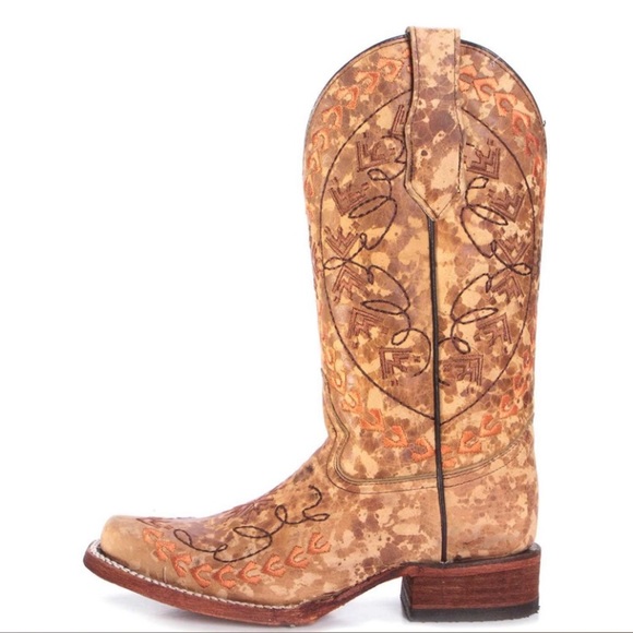 Circle G Womens Straw Embroidered Western Boots - Picture 2 of 4